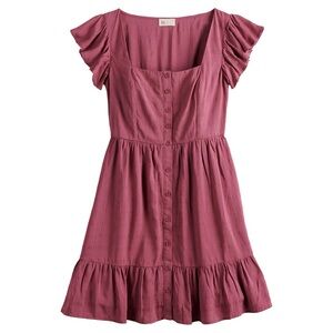 SO Women's Ruffled Midi Dress in Mauve